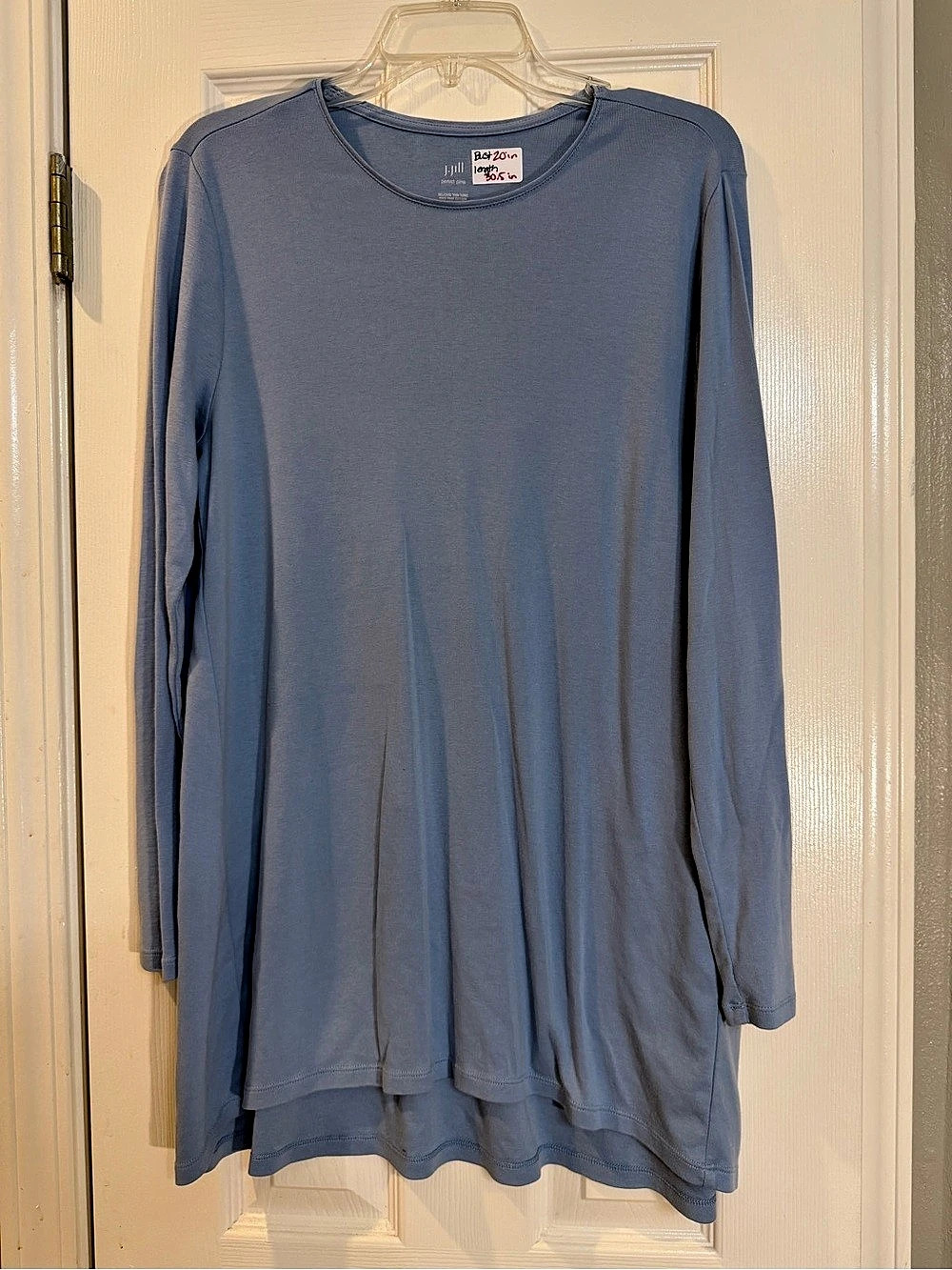J.Jill Perfect Pima Long Sleeve Tunic in Blue Size Large